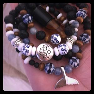 Beautiful lava bead bracelets and essential oils